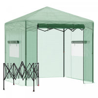 Outsunny 8' X 6' Portable Pop Up Greenhouse, Outdoor Walk-in Hot House With Roll-up Door & 2 Windows