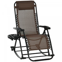 Outsunny 2 In 1 Adjustable Zero Gravity Reclining Lounge Chair Brown