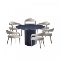 Aspen and Hathaway Modern Industry Chic 7-Piece Dining Set in Gold Dust and Black 