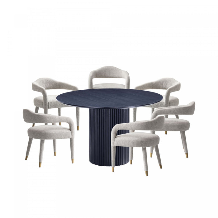 Aspen and Hathaway Modern Industry Chic 7-Piece Dining Set in Gold Dust and Black