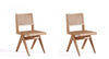 Manhattan Comfort Set of 2 Hamlet Dining Chairs -Natural Cane