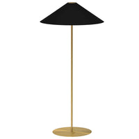 Dainolite Maine 1 Light Floor Lamp Aged Brass Black/Gold Tapered Shade