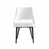 Tremont Modern Metal Vegan Leather Dining Chair in White