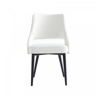 Tremont Modern Metal Vegan Leather Dining Chair in White