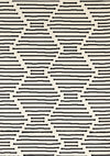 Forte Black White Stripes Area Rug - 5'3