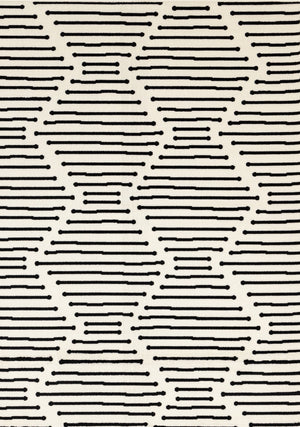 Forte Black White Stripes Area Rug - 5'3