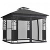 Outsunny 10' X 10' Outdoor gazebo With Shelf And Netting, uv30+ Protected