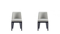 Manhattan Comfort Set of 2 Gansevoort Modern Faux Leather Dining Chairs - Stone Grey