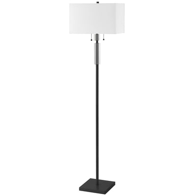 Dainolite Fernanda 2 Light Floor Lamp Matte Black White Shade|Lampe à pied Fernanda de Dainolite avec abat-jour blanc, fini noir mat et 2 ampoule