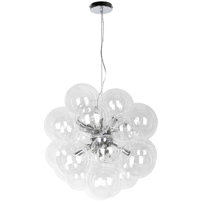 Dainolite Comet 6 Light Chandelier Polished Chrome Finish Clear Glass Lamp|Lustre Comet de Dainolite en verre transparent, avec fini chromé poli et 6 ampoules