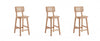 Versailles Industry Chic Cane Back Wood Counter Stool in Natural - Set of 3
