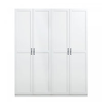 Hopkins Modern 2-Piece Wardrobe Closet in White Armoire