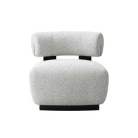 Bartow Mid-Century Modern Upholstered Lounge Chair in Ivory Multi