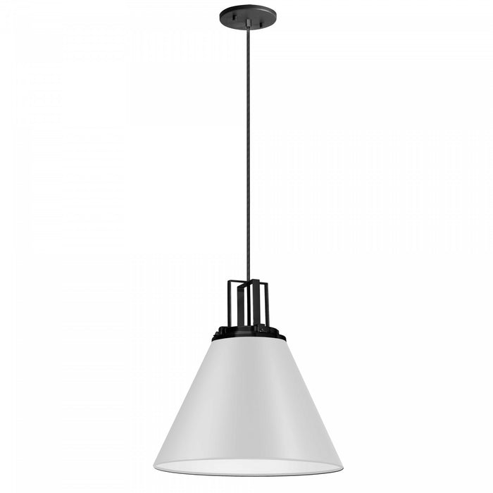 Dainolite Sonus 1 Light Pendant Matte White Matte Black Accent Lamp