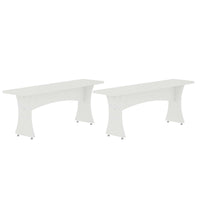Coney Mid-Century Modern Dining Bench in White - Set of 2