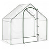 Outsunny 6'x3.3'x5.5' Walk-in Garden Greenhouse With Door And Top Window, Portable Mini Greenhouse For Plants Flowers Herbs, Outdoor Hot House Growing Tent With Steel Frame, Clear Pvc Cover
