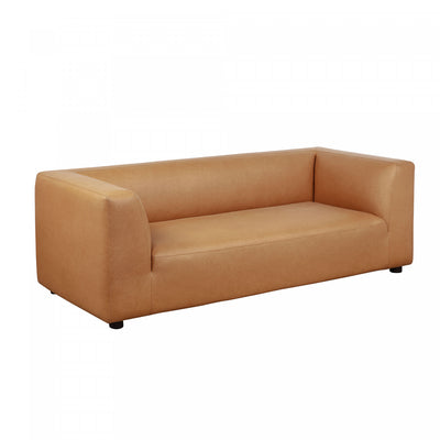 Lukas Contemporary Modern 89" Upholstered Sofa in Camel | Canape contemporain moderne Lukas 89" en tissu, coloris camel
