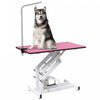 Pawhut Dog Grooming Table, Deluxe Professional Pet Grooming Table For Larger Dogs Z-lift Hydraulic With Arm Noose - Pink