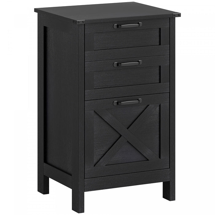 HOMCOM 3 Drawer File Cabinet Filing Cabinet for A4 Letter Size Black