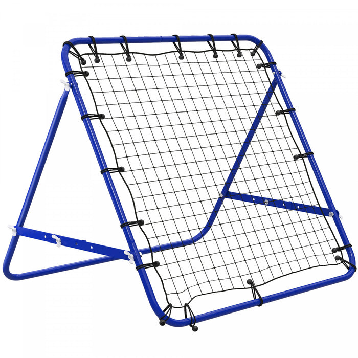 HOMCOM Rebounder Net Football Training Aid Kickback Target Play Blue