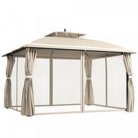 Outsunny 10' X 12' Outdoor gazebo, double Roof With Netting And Curtains