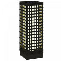 Outsunny Wicker Solar Floor Lamp, Solar Powered Outdoor Lamp with Auto On/Off LED Lights, IP44 Waterproof, Decorative Outdoor Solar Lantern for Patio, Porch, Pathway, Black