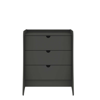 Coney Mid-Century Modern 28" Nightstand in Charcoal Gray (3-Drawer) | Table de nuit Coney style milieu du siecle 28" en gris charbon (3 tiroirs)