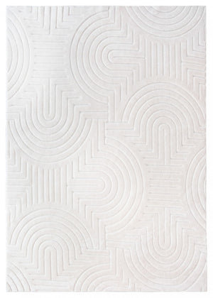 Velvet Cream Circles Washable Shag Area Rug 5'x7' Indoor Area Rug