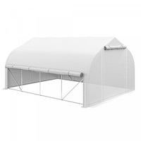 Outsunny 13 X 9.8ft Walk-in Polytunnel Greenhouse, Zipped Roll Up Sidewalls