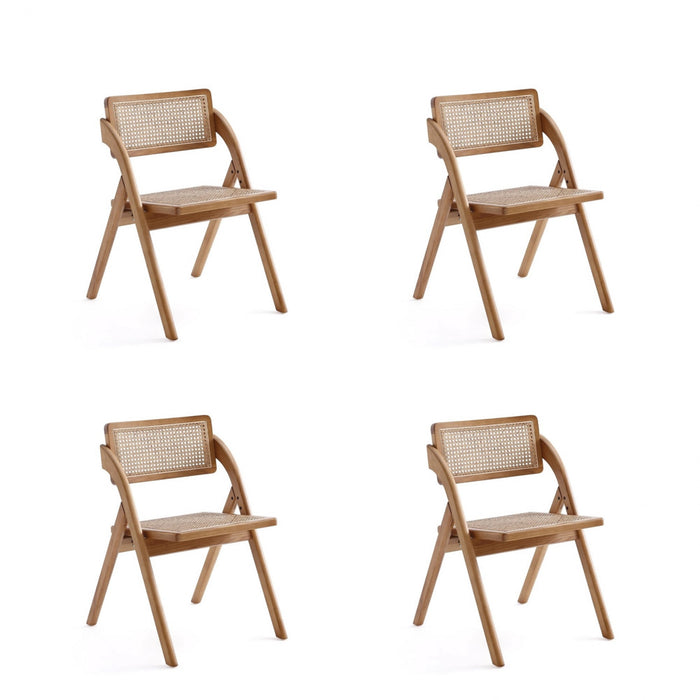 Lambinet Industry Chic Wood Folding Chair in Natural - Set of 4 Dining Chair