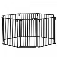 Pawhut Pet Safety Gate 8-panel Playpen Fireplace Christmas Tree Steel Fence Stair Barrier Room Divid