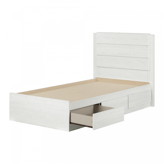 Arlen Mates Bed With 3 Drawers And Headboard Set - White Pine 