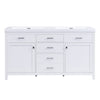 Sorelle 59 Inch Double Sink Bathroom Vanity with Resin Sinks and 3 Drawers, White | Sorelle Meuble-Lavabo Double 59 po avec Vasques en Resine et 3 Tiroirs, Blanc