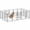PawHut Dog Playpen, 31.5\" W Heavy-Duty Metal Puppy Play Pen, Pet Exercise Fences for Outside and Indoor, DIY Design with Door for Large Dogs, 16 Panels, 47\"H