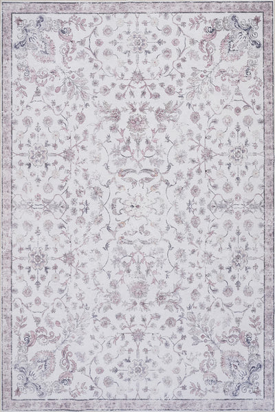 Aqua Primavera Washable Non-slip Low Pile Area Rug 5'x7' | Aqua Primavera Tapis Lavable Et Antiderapant A Poils Ras 5'x7'