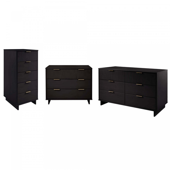 Granville Modern 3-Piece Dresser Set in Black