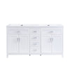 Dune 59 Inch Double Sink Bathroom Vanity with Resin Sinks and 4 Drawers, White | Dune Meuble-Lavabo Double 59 po avec Vasques en Resine et 4 Tiroirs, Blanc