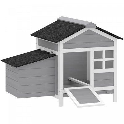 PawHut Wooden Chicken Coop Outdoor, Hen House Outdoor Backyard Poultry Cage with Nesting Box, Pull-out Metal Tray, for 1-2 Chickens, 36" x 25" x 27"