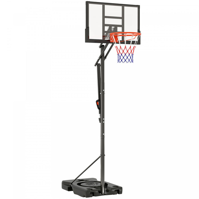 Soozier 4.4-10ft Portable Basketball Hoop with Wheels and 44.5\" Backboard