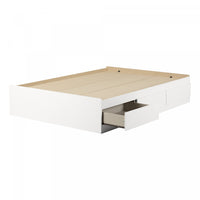 Step One Mates Bed With 3 Drawers - Pure White 