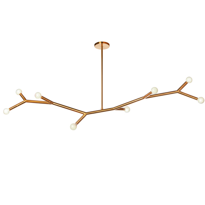 Dainolite Morgan 8 Light Horizontal Pendant Aged Brass Finish Lamp