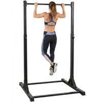 Soozier Portable Pull Up Station, Height Adjustable Pull Up Bar, Black