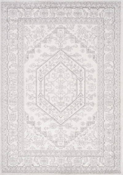 Fallon White Grey Elegant Faded Traditional Rug, 5'3" x 7'7" Indoor Area Rug | Tapis Fallon blanc gris elegant delave traditionnel, 5'3" x 7'7"