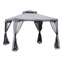 Outsunny 9.6' X 9.6' Patio Gazebo Outdoor Pavilion 2 Tire Roof Canopy Shelter Garden Event Party Ten