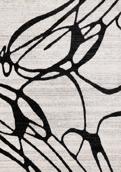 Emmett Grey Black Drizzle Swirl Rug, 5'3" x 7'7" Indoor Area Rug | Tapis Emmett gris et noir avec motif tourbillon, 5'3" x 7'7"
