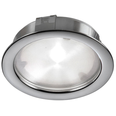 Dainolite Cree LED Puck Light 4w 24vdc Input 3000k Cri80+ 40° Beam Satin Chrome Lamp|Lampe en forme de disque Cree de Dainolite à faisceau lumineux de 40°, avec fini chromé satiné, ampoule à DEL de 4 W, entrée de 24 VCC, IRC80+ et 3 000 K