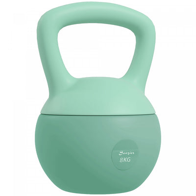 Soozier 18 lb Soft Kettlebell, Sand Filled Weight with Grip Handle, Solid Kettlebell Weight for Full Body Workout and Strength Training, Home Gym Equipment, Green