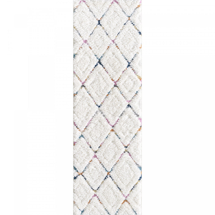 Lola Lattice Large Shag Area Rug - 2'7\" x 8'