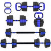 Soozier 6-in-1 Adjustable Dumbbell Set, 55lbs Free Weights Set, Blue