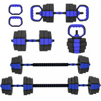 Soozier 6-in-1 Adjustable Dumbbell Set, 55lbs Free Weights Set, Blue